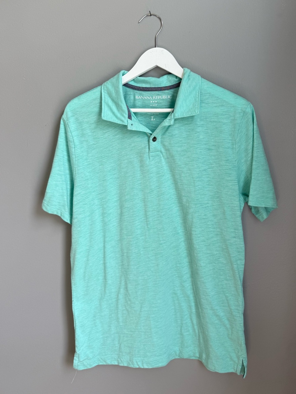 Banana Republic Men's Light Mint Polo Shirt